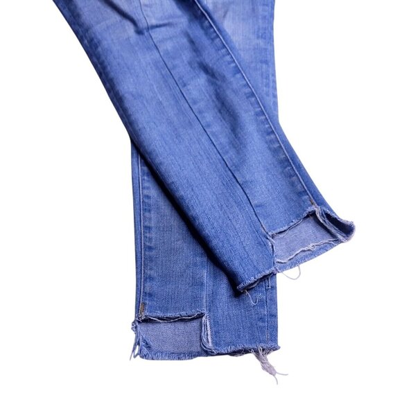 Madewell Womens 9 in High-Rise Skinny Jeans 27 Medium Wash Frayed Hem Stretch - Picture 2 of 8